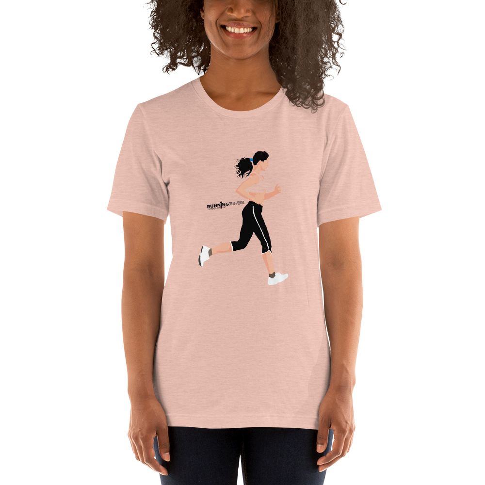 RUNNING FEVER - Camiseta manga corta unisex (Melocotón prisma jaspeado)